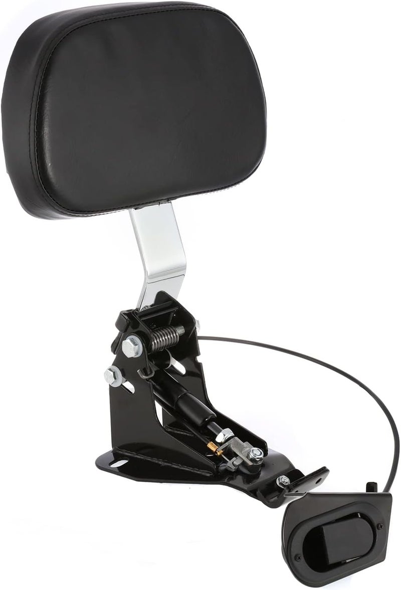 INNOGLOW Motorcycle Adjustable Driver Backrest Rider Backrest with Chrome Mount Kit for Harley Touring Electra Glide Road Glide Road King Street Glide CVO 2009-2020 - Image 1